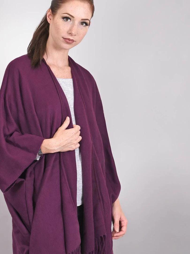 Poncho poches Casa Fabriqué en France Violet prune