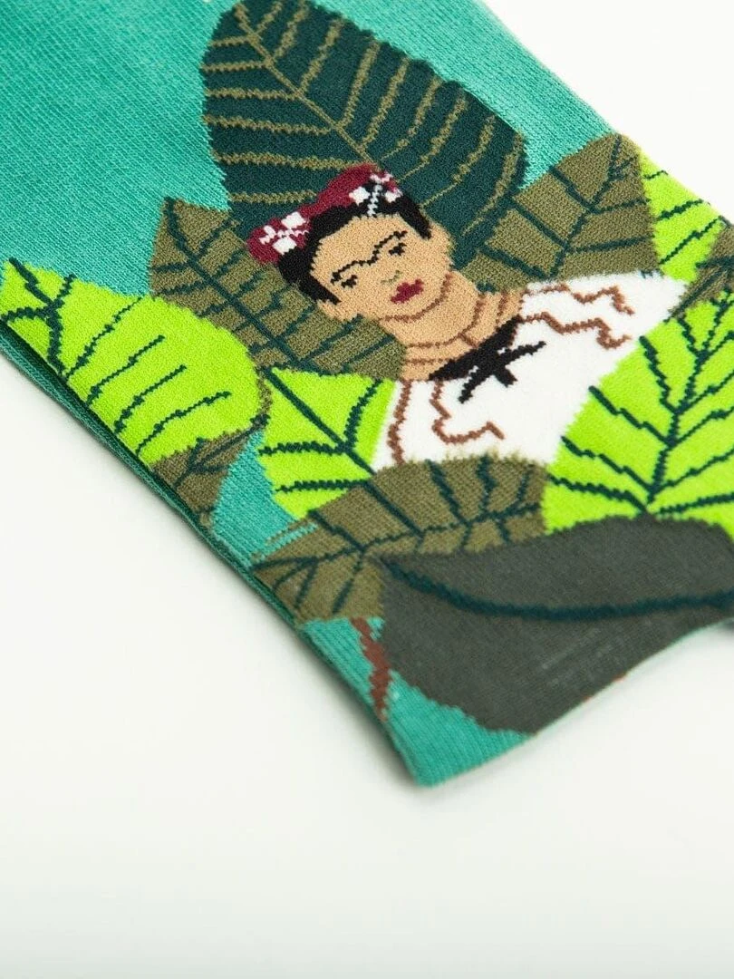 Chaussettes Sock Affairs Frida Kahlo Autoportrait   Vert