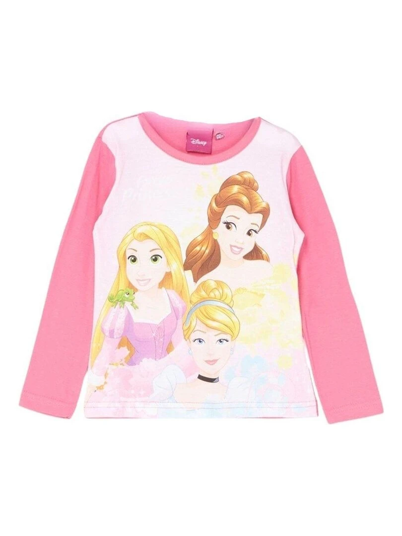Disney T shirt fille imprimé Princesse en coton Rose