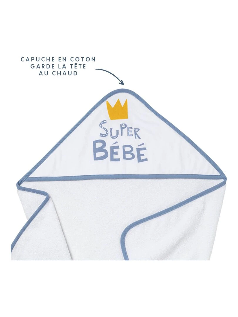 Cape de bain 70x70 cm   Super Bébé   Bleu