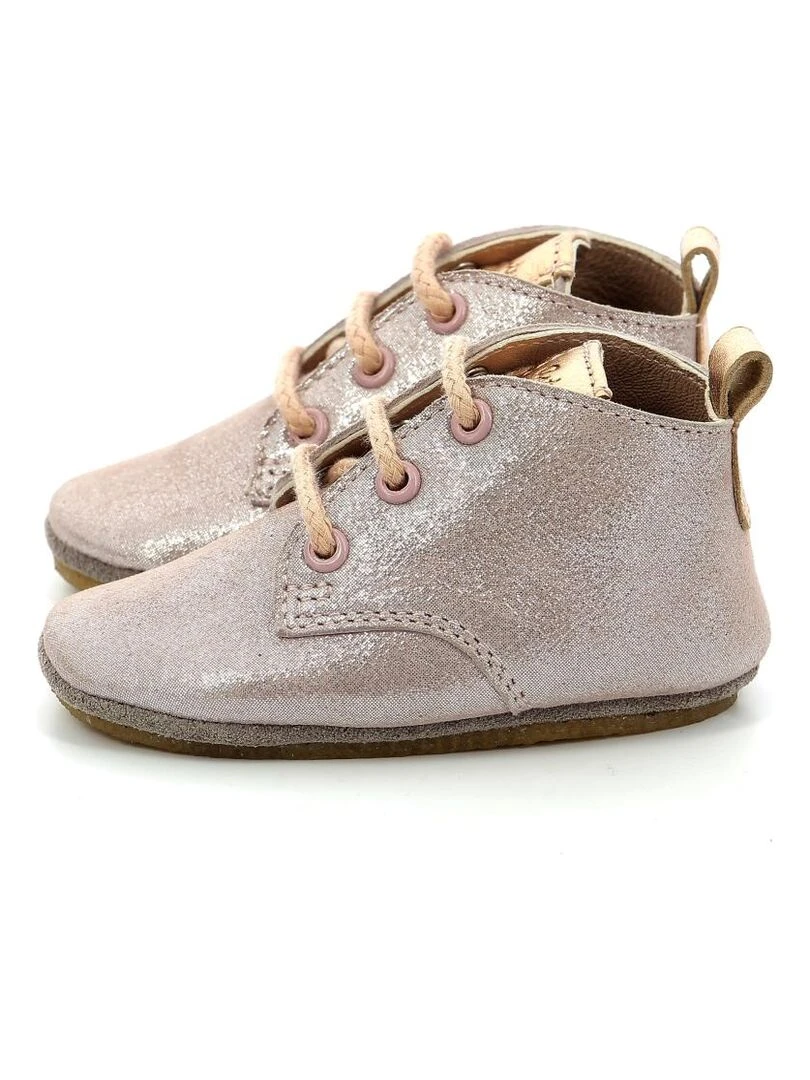 Chaussons Cuir Layas   Rose