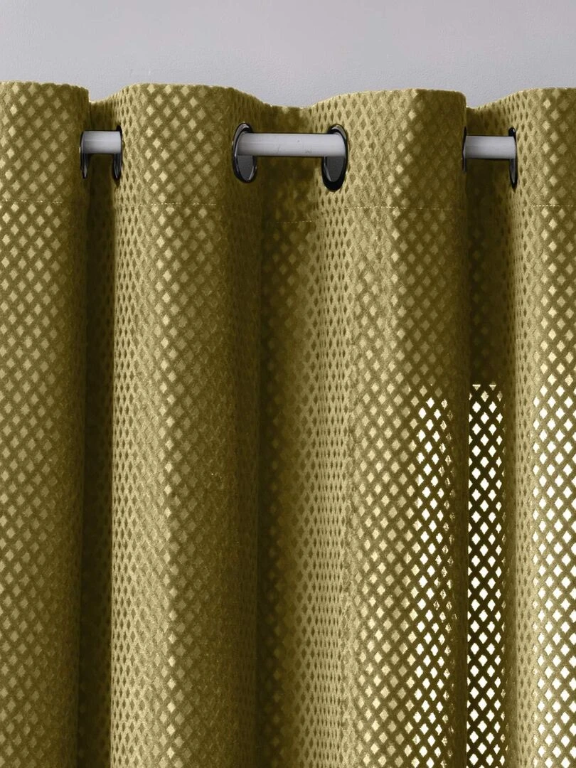 Rideau contemporain aux motifs velours Jaune