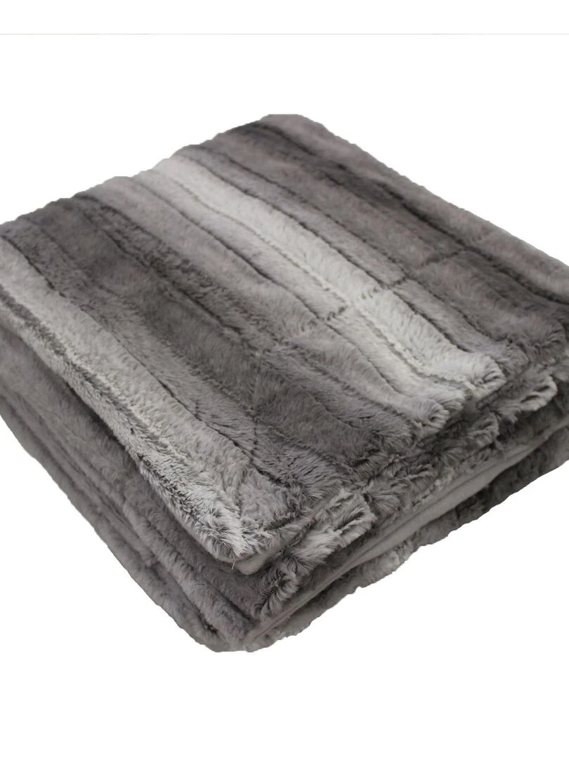 Plaid a poils 125 x 150 cm Noli gris Gris