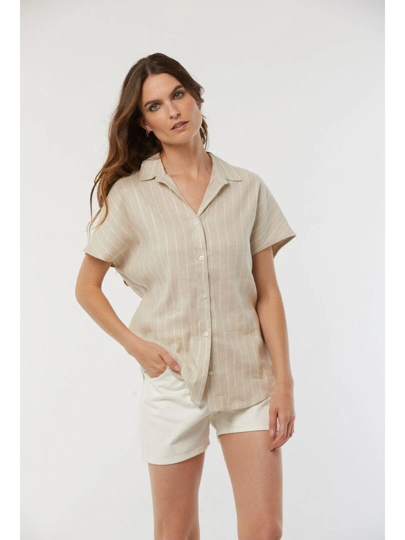Lee Cooper Chemise sans manches lin regular DILEA Beige sable
