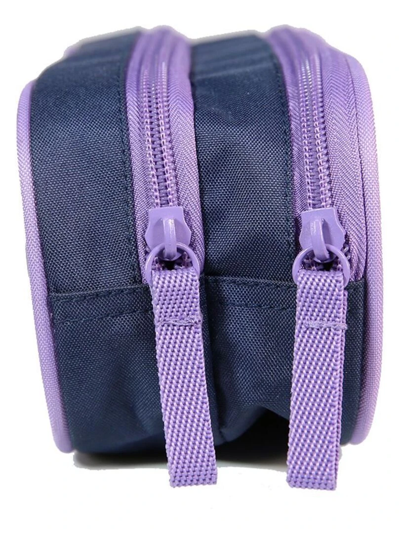 Trousse scolaire 2 compartiments Poivre Blanc C?ur Arc En Ciel Bleu marine Bagtrotter   Bleu