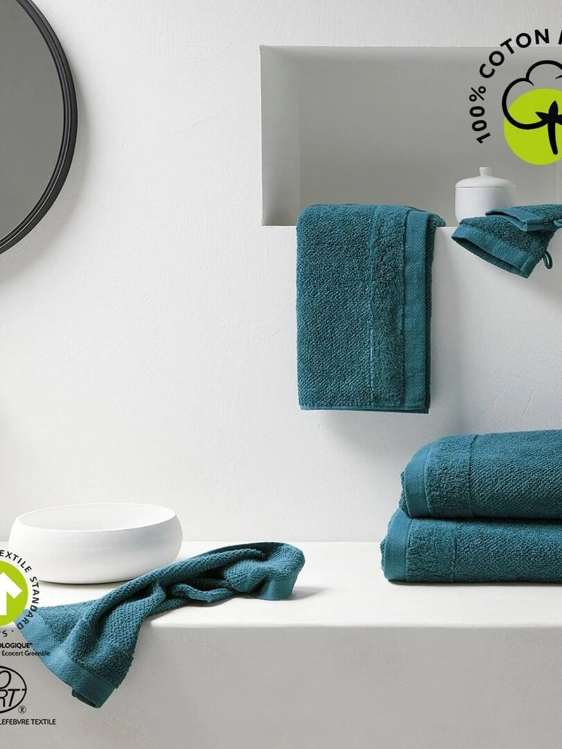 Drap de bain uni 'BIO ORGANIC' 'TODAY'   Bleu