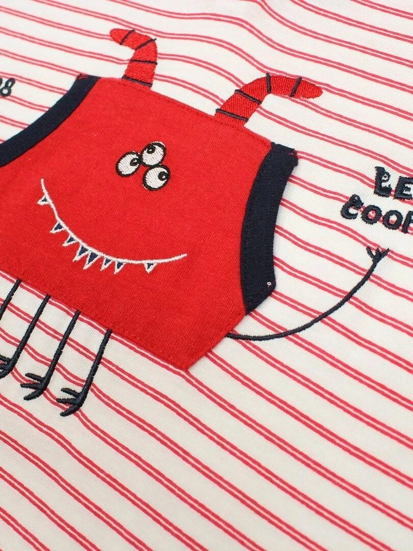 Lee Cooper   Combishort bébé garçon imprimé Lee Cooper en coton   Rouge