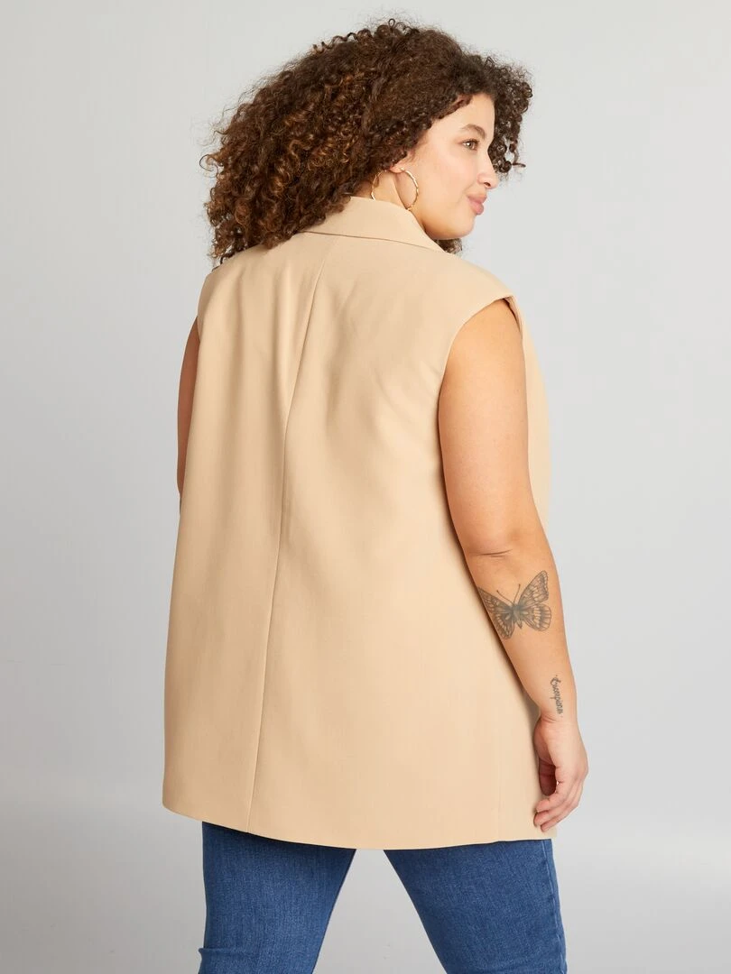 Veste tailleur sans manches   Beige