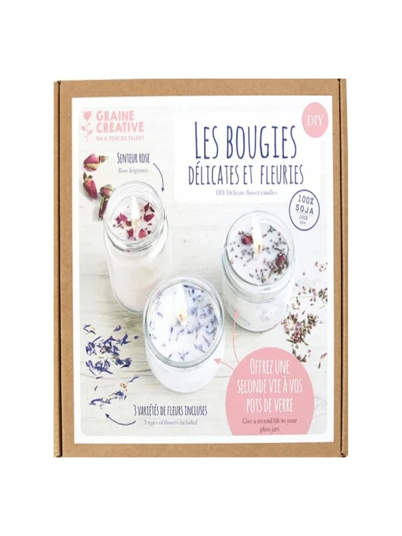 Kit Diy Bougies Fleuries Graine Creative N/A