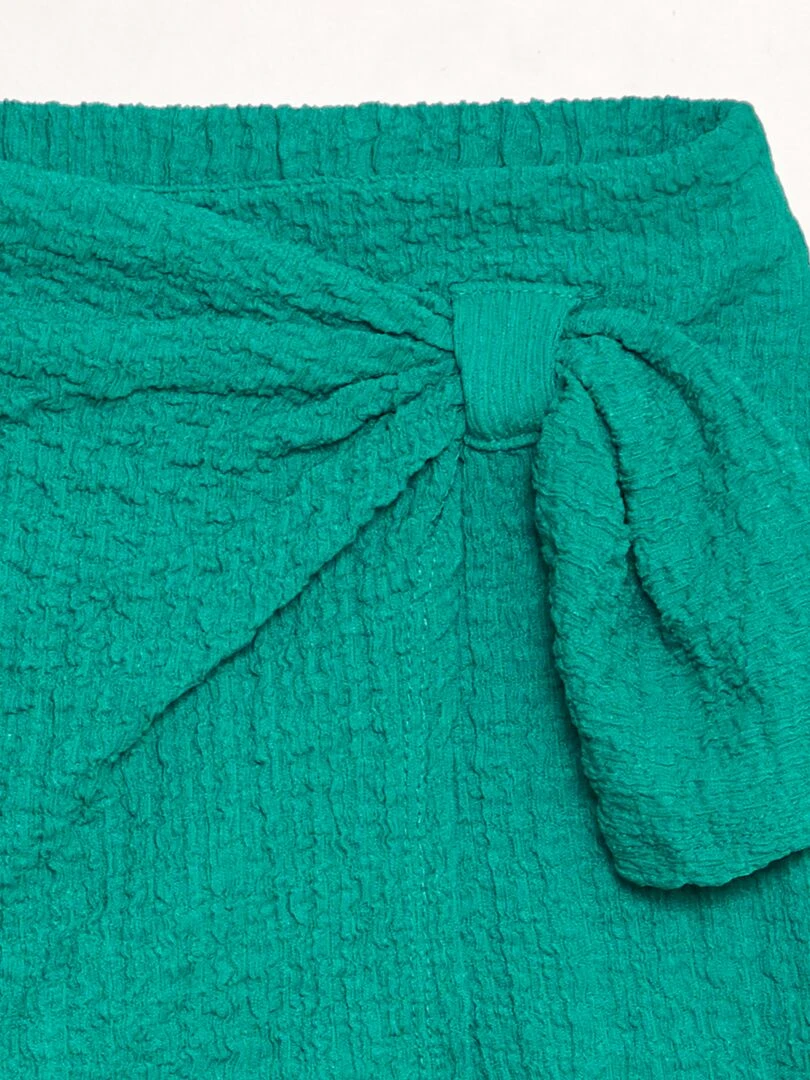 Jupe short en maille gaufrée   Vert