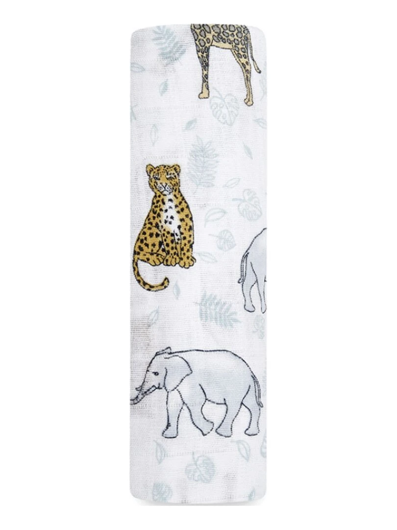 Maxi lange en mousseline de coton Jungle (120 x 120 cm) Blanc
