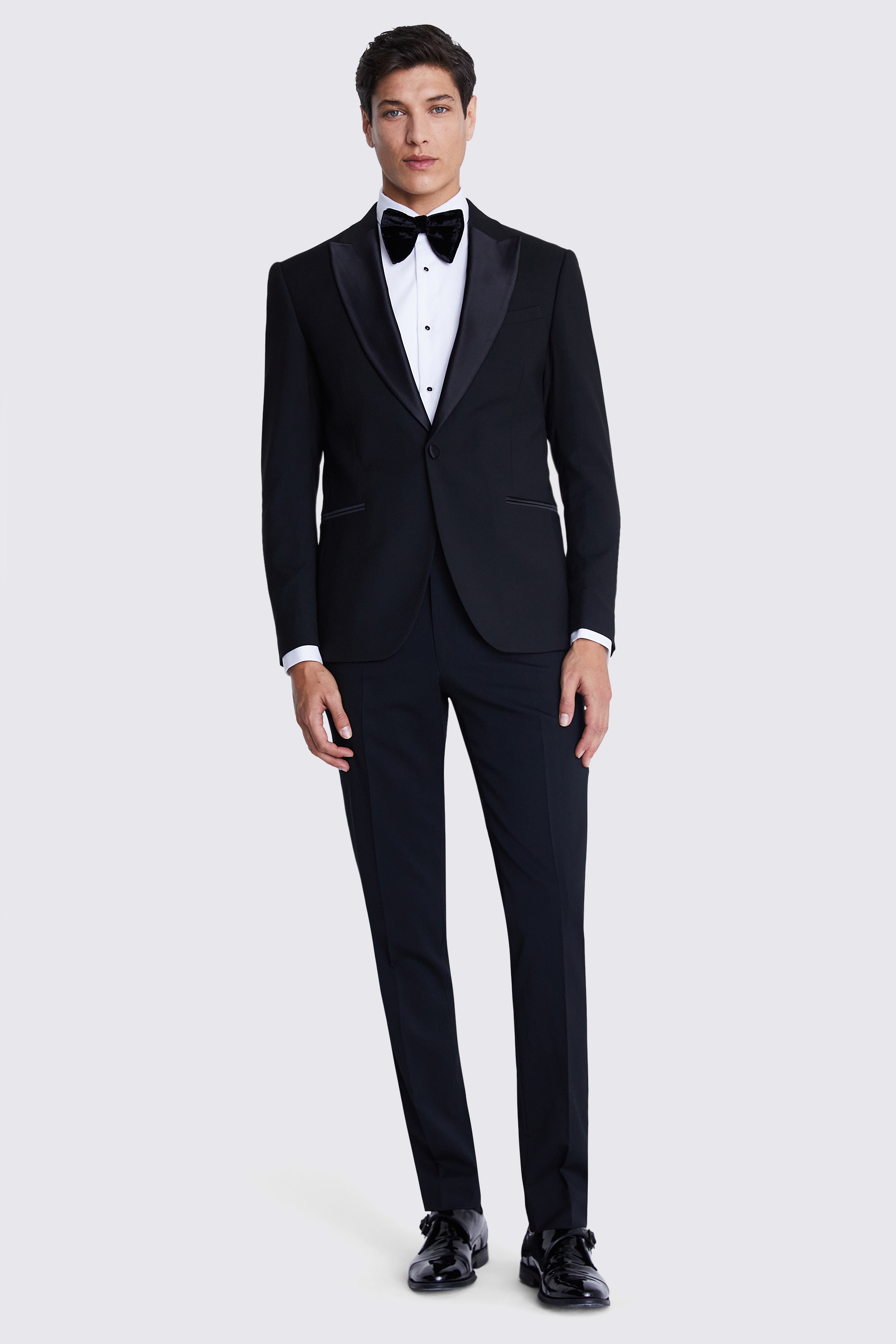 Slim Fit Black Notch Lapel Tuxedo Jacket   Buy Online at Moss