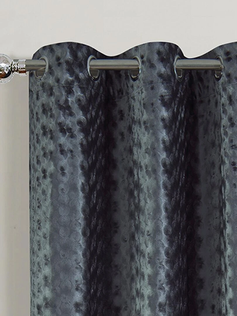 Paire de rideaux obscurcissants Effet velours Gris