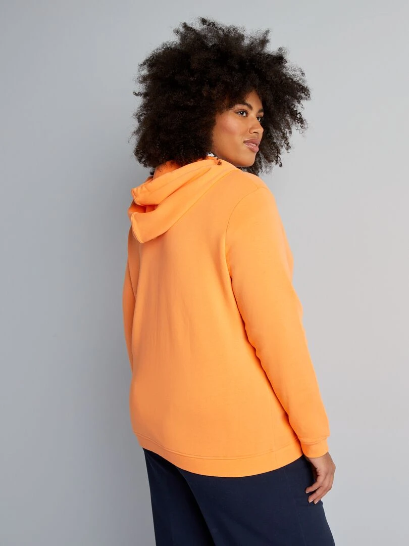 Sweat à capuche en molleton   Orange