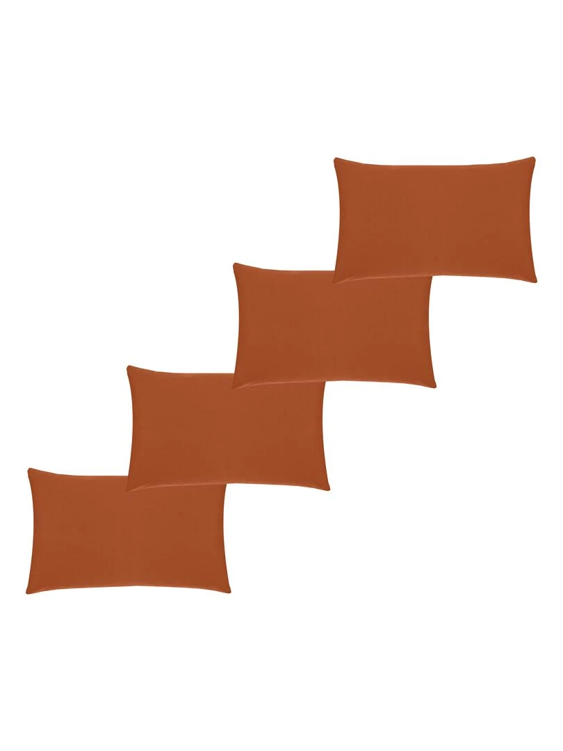 Lot x4 Taies d'oreiller 40x60 cm 100% coton Bio 'Ptit Basile' Rouge