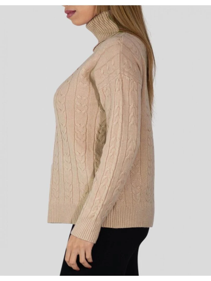 Pull col roulé Kebello   Beige