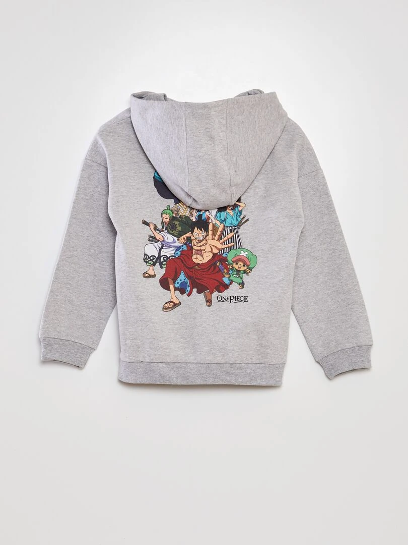 Sweat à capuche 'One piece' Gris