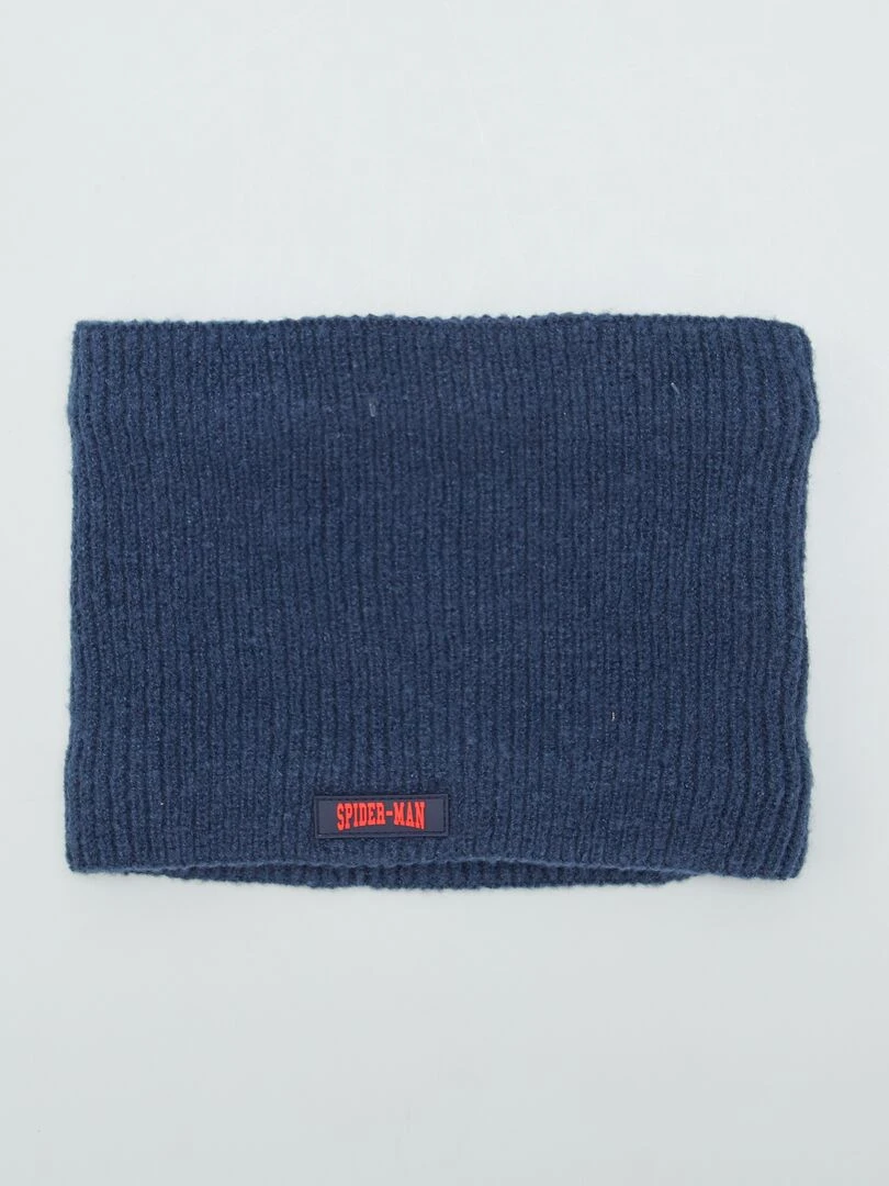 Ensemble bonnet + snood 'Spider man'   Marine