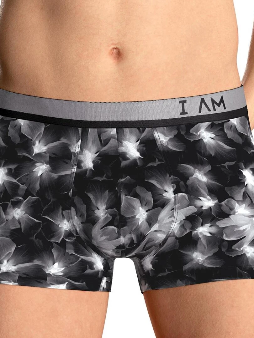 Boxer en lyocell motifs floraux monochrome Solar Noir