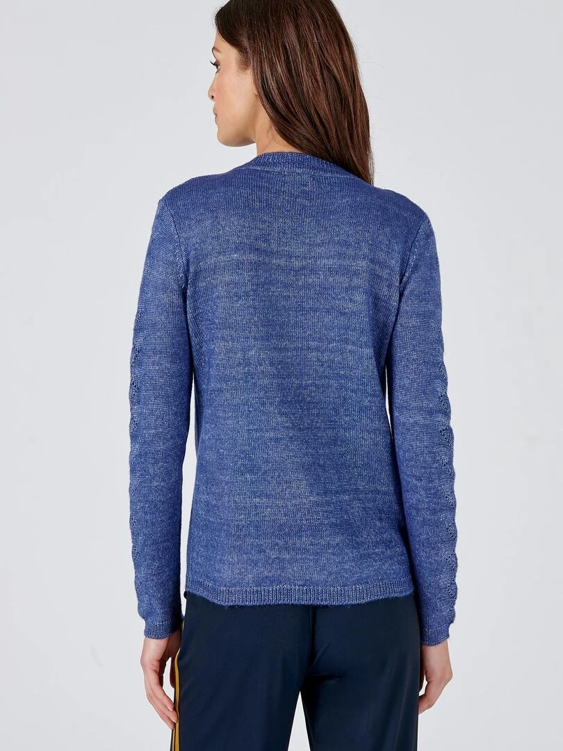 Pull ajouré   Damart   Bleu nuit