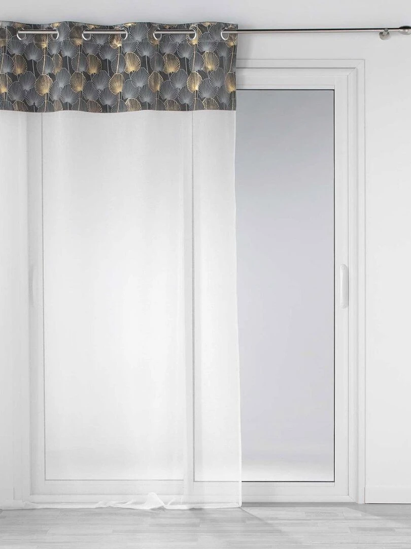 Voilage à œillets 140x240 sable top velours or Clairine gris Gris