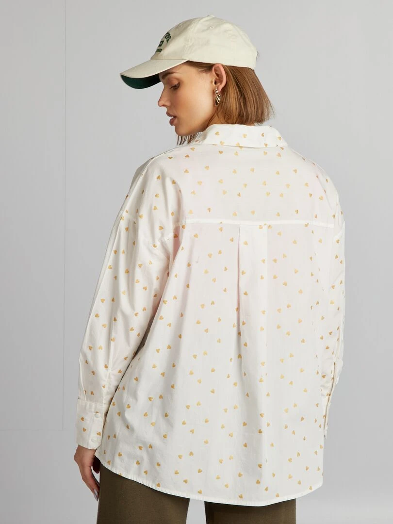 Chemise à motif 'cœurs'   Blanc
