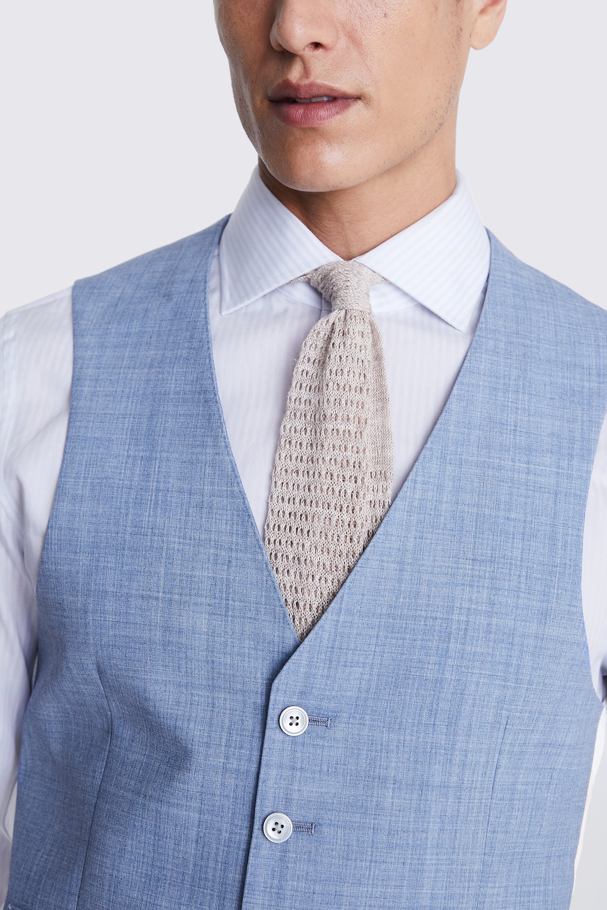French Connection Slim Fit Sky Marl Waistcoat