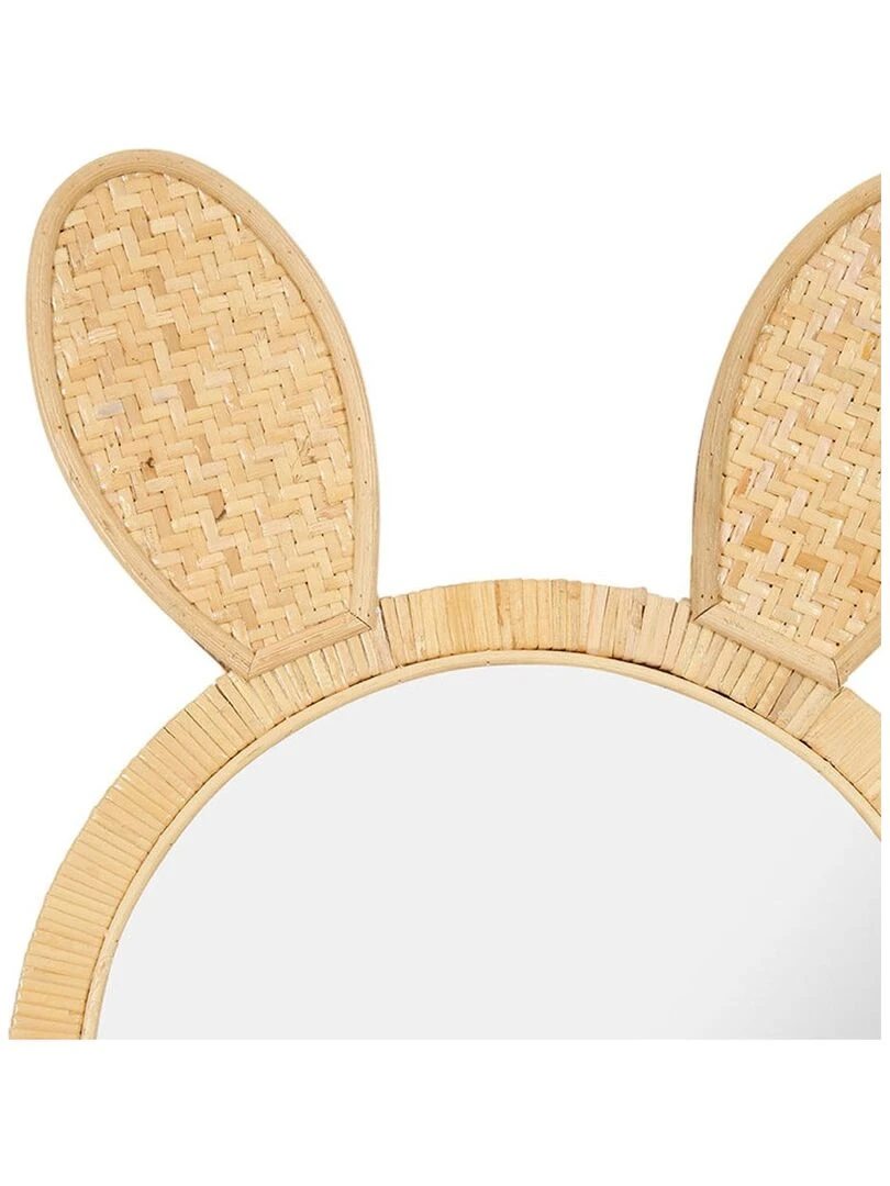 Miroir rotin lapin Beige