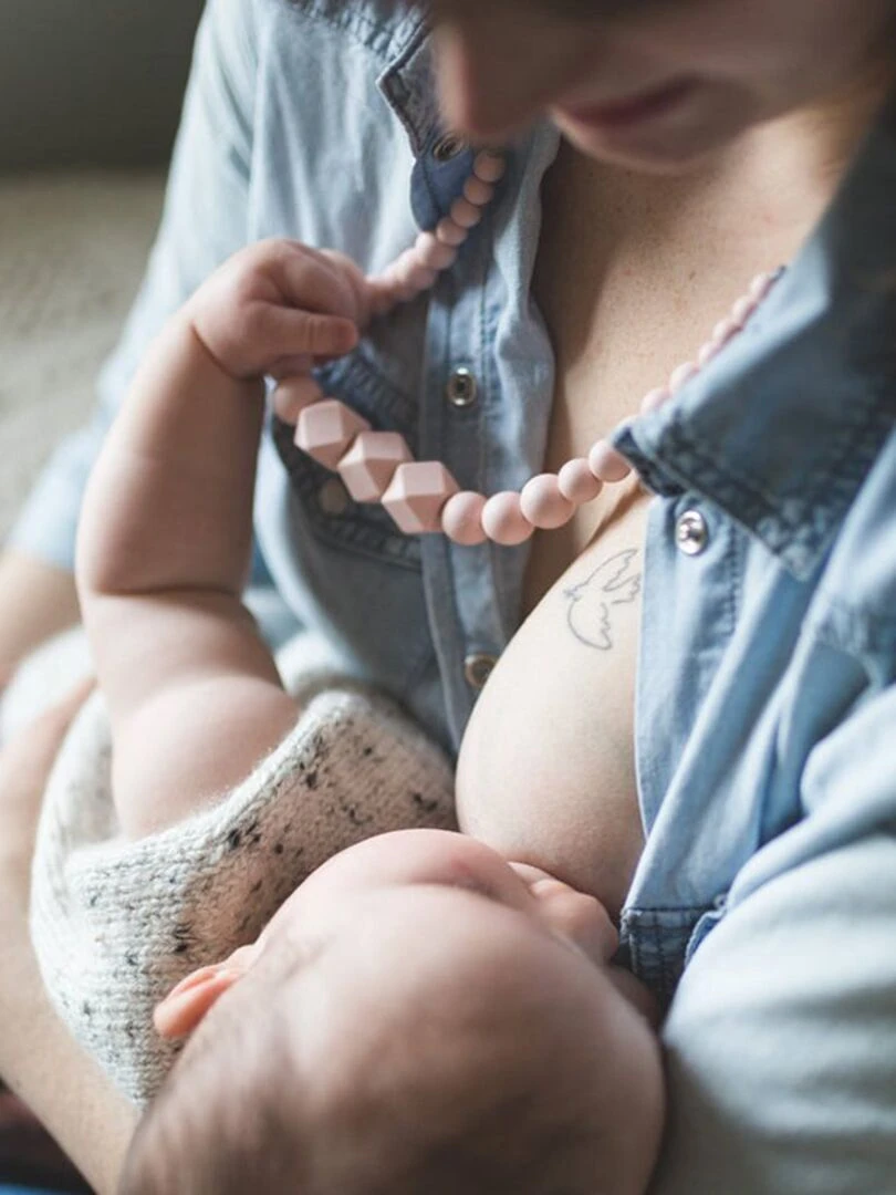 Collier d'allaitement Constance Rond   Rose pâle