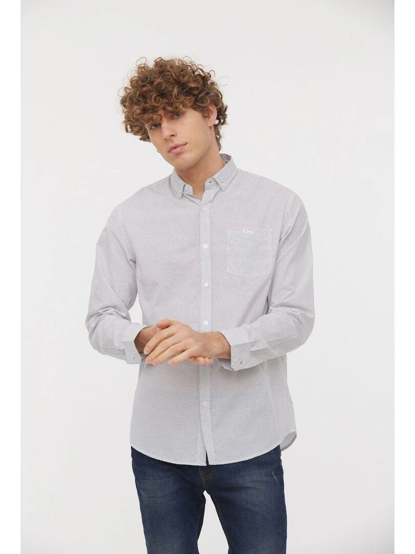 Lee Cooper Chemise manches longues coton comfort DORIC Blanc