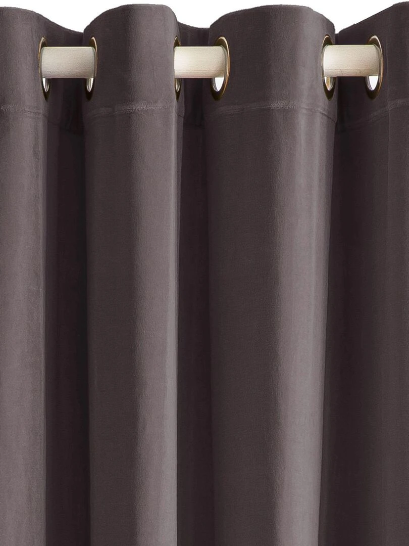 Rideau en velours 'Deko&co' Marron glacé