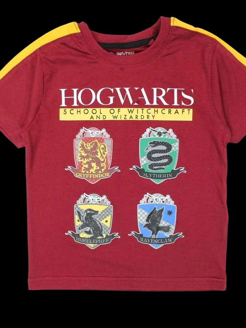 Harry Potter Ensemble T shirt short garçon Imprimé Harry Potter Bordeaux