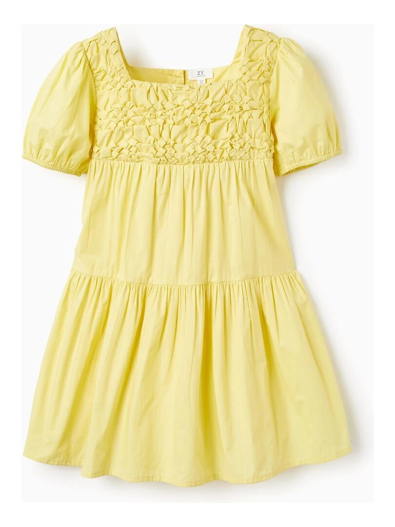 Robe En Coton Texturé Pour Fille manches courtes MATISSE Jaune
