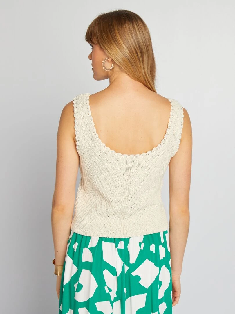 Top court en crochet   Beige