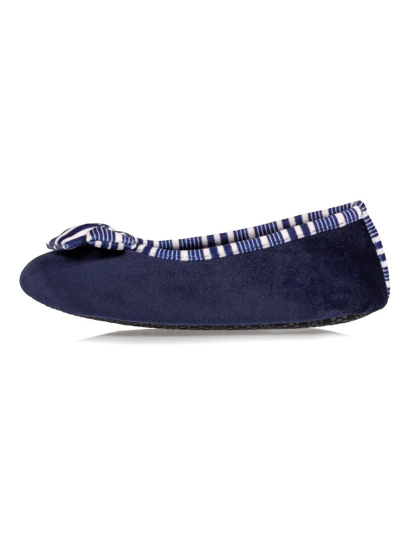 Chaussons ballerines Femme Marine Nœud rayé   Bleu marine