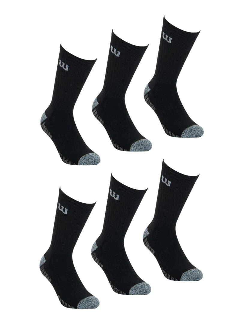 LOT DE 6 PAIRES DE CHAUSSETTES WILSON NOIR Noir