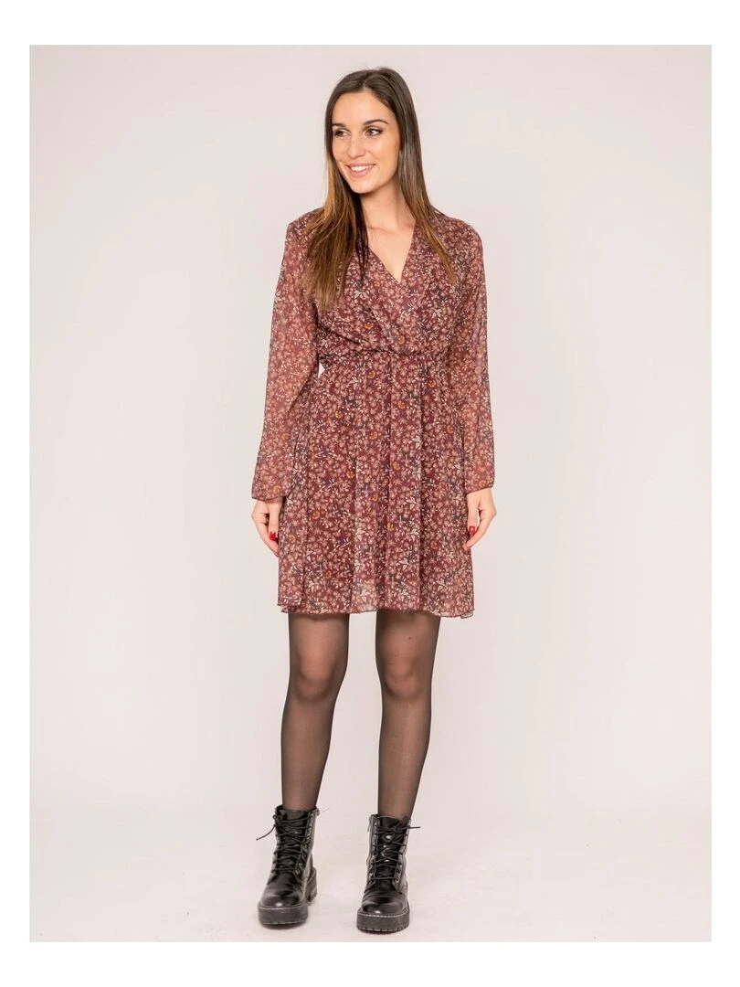 Robe courte ITEMIS Bordeaux