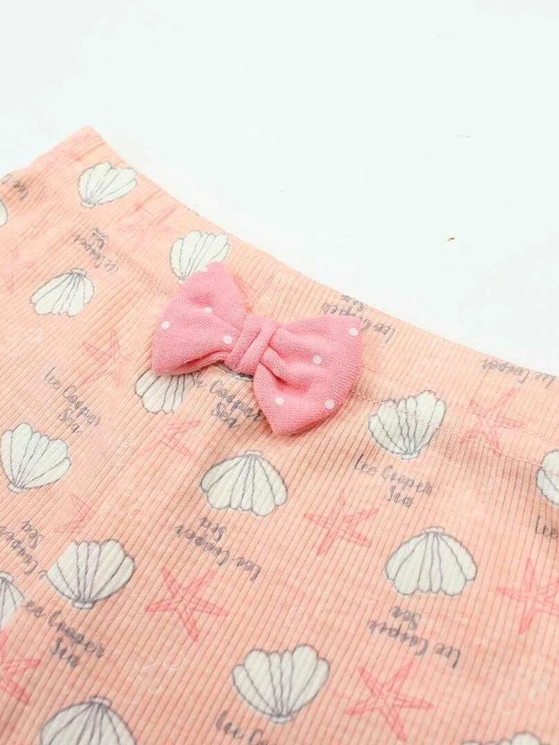 Lee Cooper   Ensemble ​​Body t shirt pantalon bébé fille Imprimé Logo   Rose