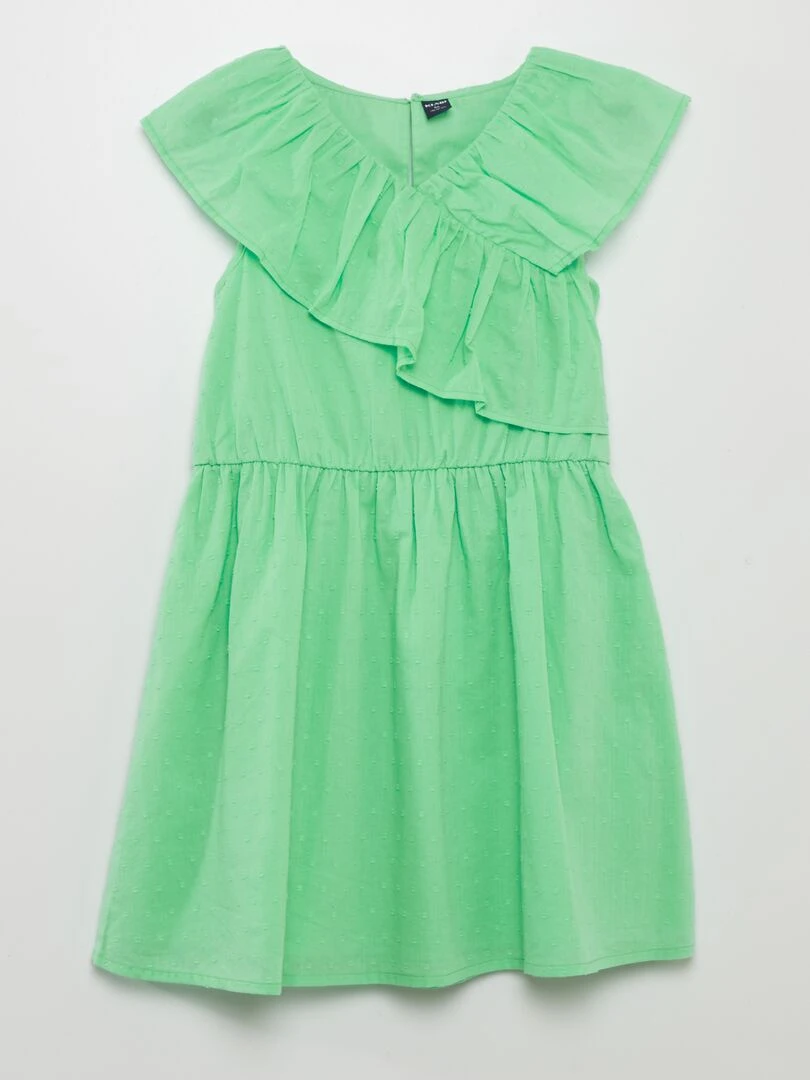 Robe en coton plumetis Vert
