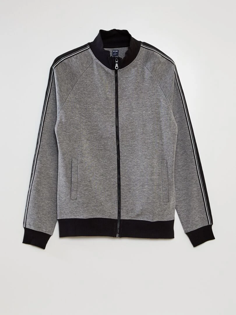 Sweat en interlock avec biais contrasté Gris