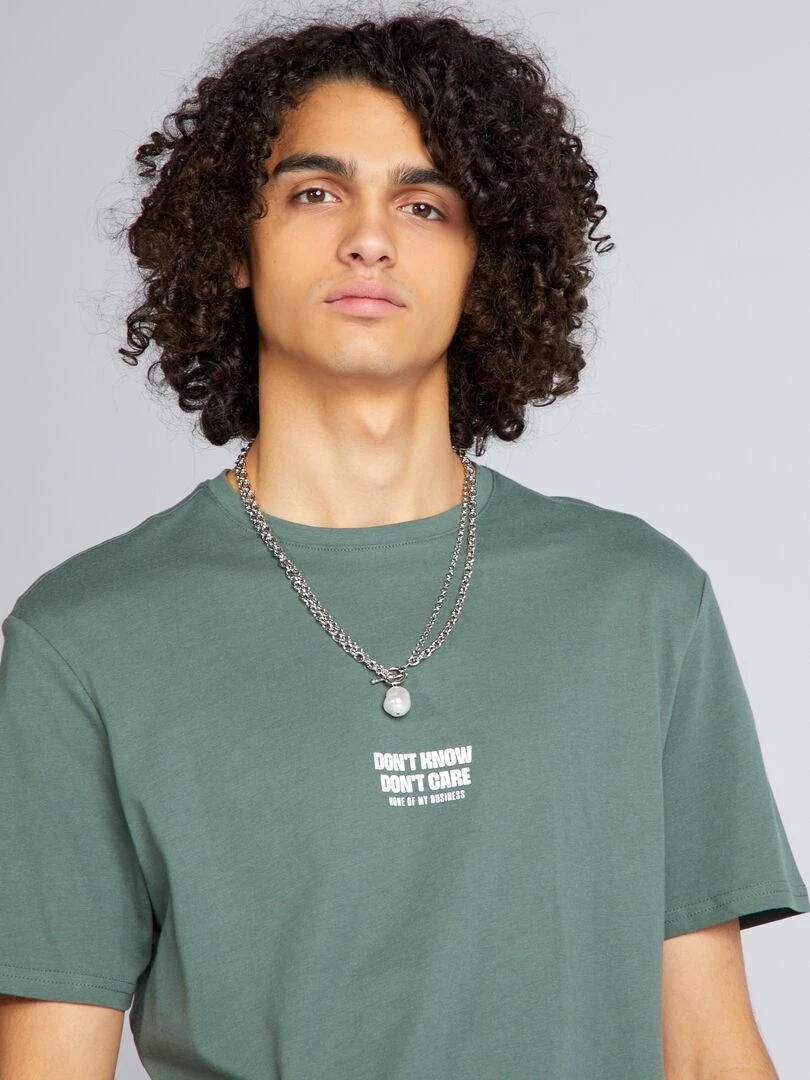 T shirt classique imprimé   Vert