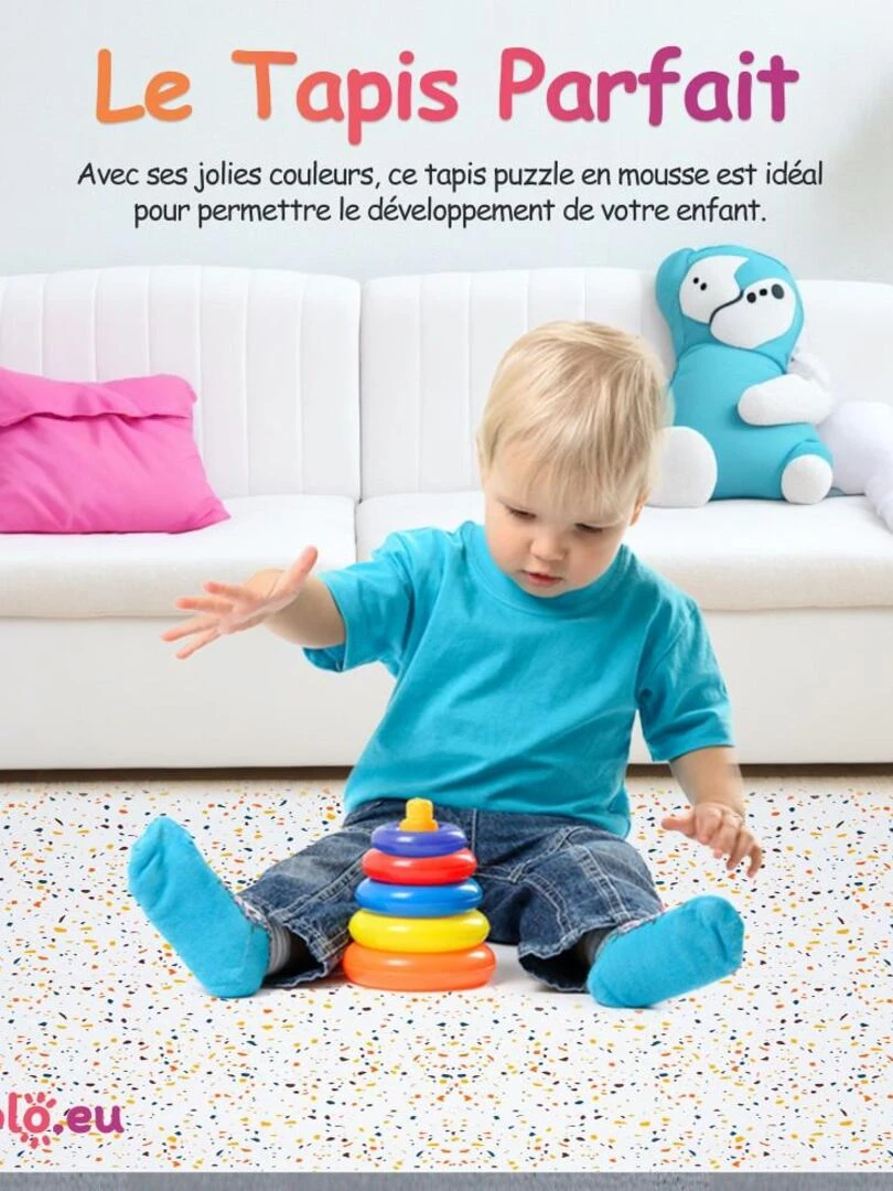 Tapis De Jeu Enfant Puzzle Arc En Ciel par Kidolo   120 x 180 cm   Orange