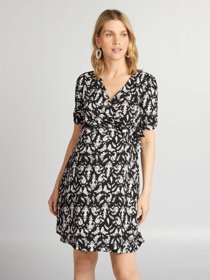 Robe courte grossesse   Noir/blanc