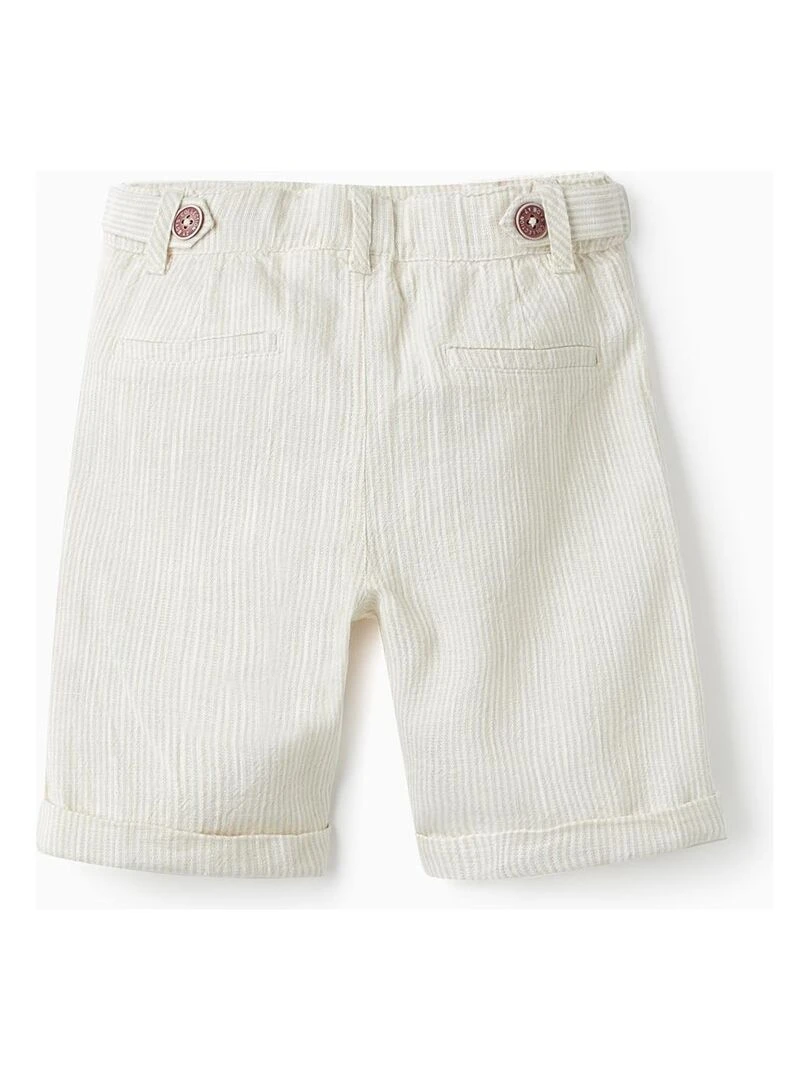 Shorts Chino à Rayures pour Garçon CÉRÉMONIE Beige clair