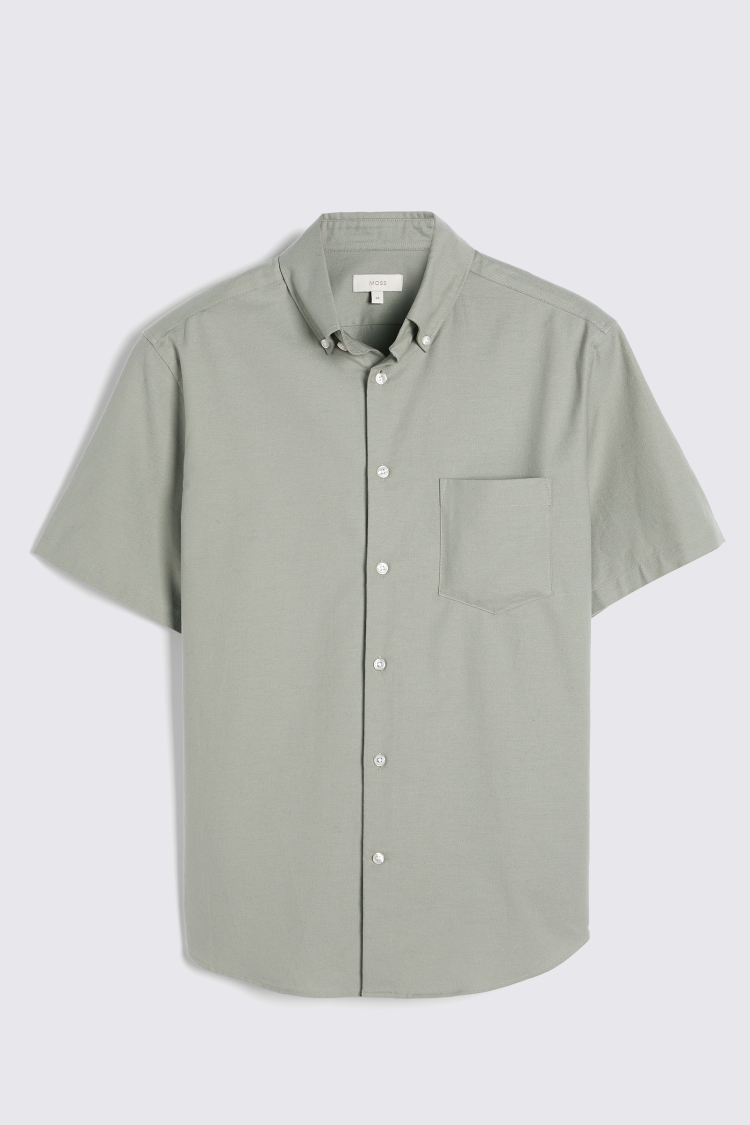 Sky Short Sleeve Washed Oxford Shirt   Buy Online at Moss