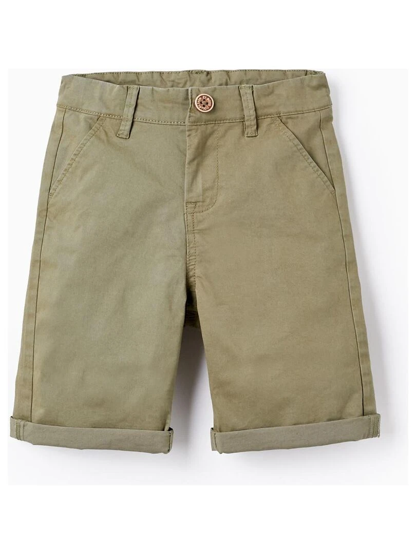 Short Chino en Coton pour Garçon 'Midi' CUBA Vert foncé