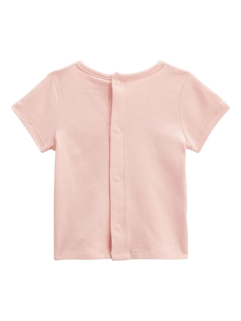 Lot de 2 t shirts bébé manches courtes Petit Safari   Rose