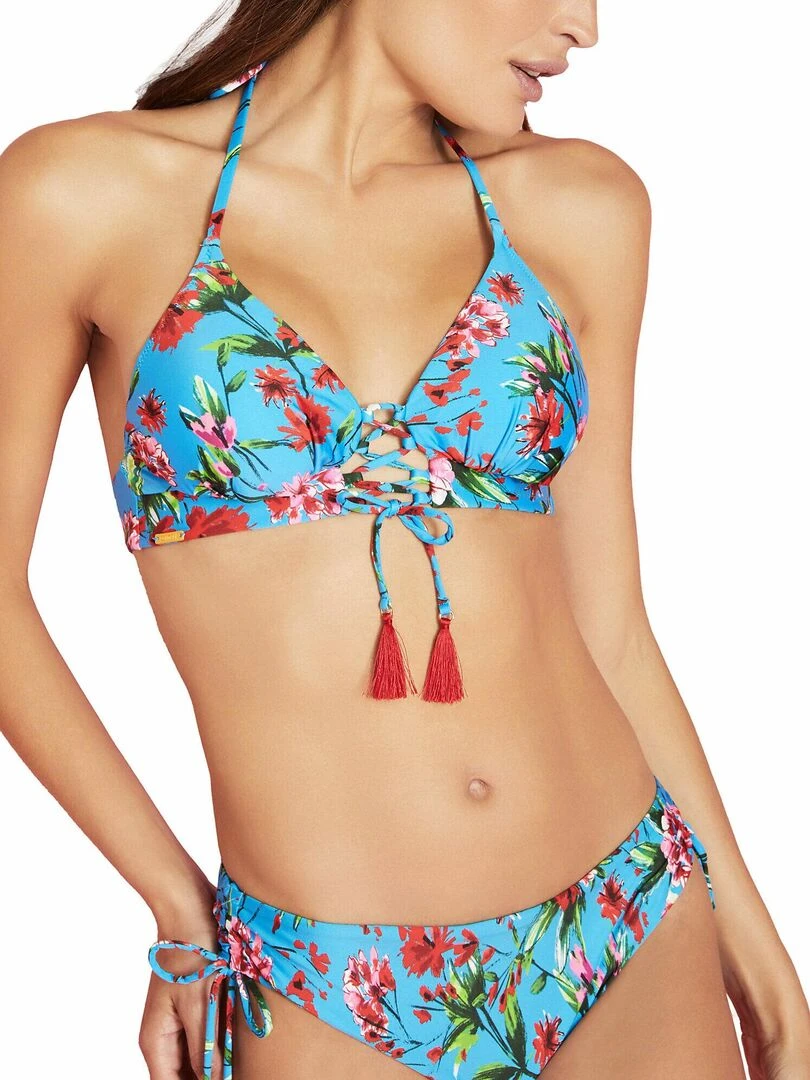 Haut maillot de bain triangle préformé Amalfi   Bleu turquoise