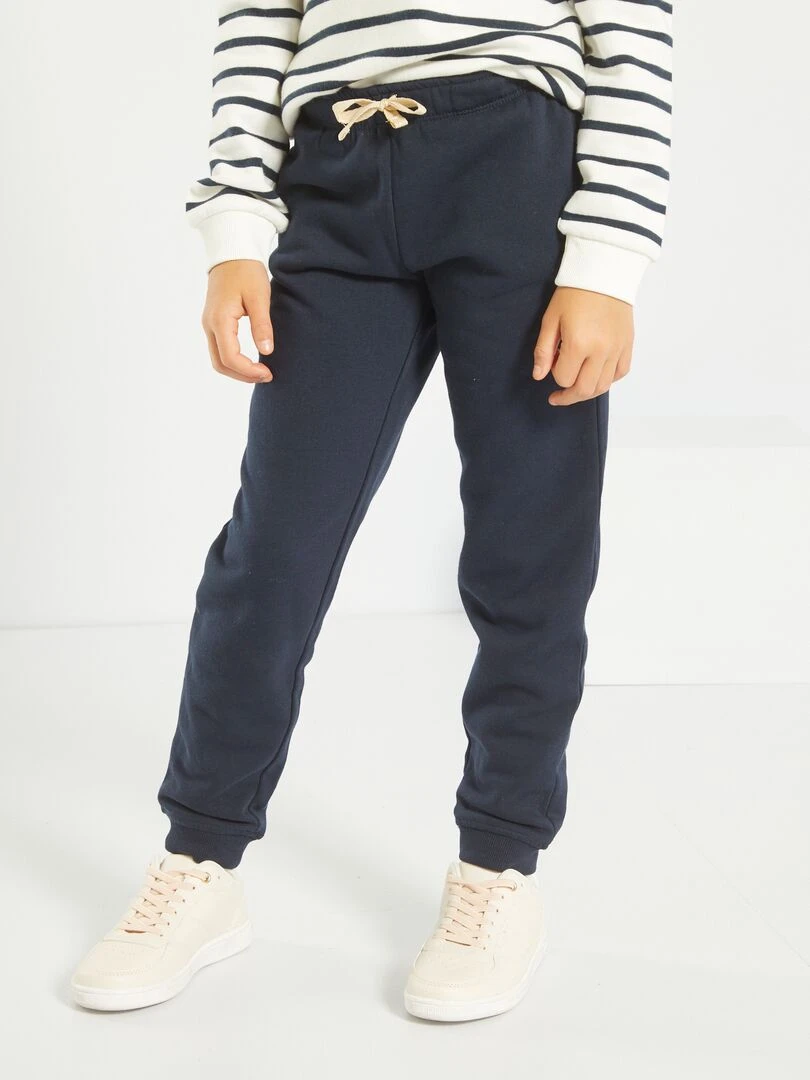Jogging molletonnée à taille élastiquée bleu marine