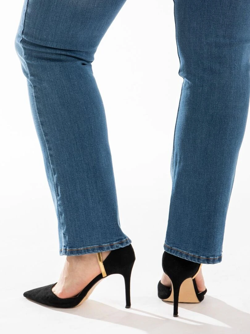Jeans coupe droite bootcut stone brossé OBBO1 'OBER'   Bleu